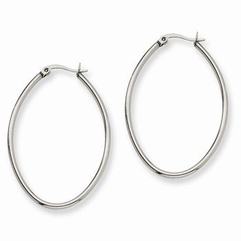 Stainle Steel 30mm Diameter Oval Hoop Earrings