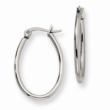 Stainle Steel 18mm Diameter Oval Hoop Earrings