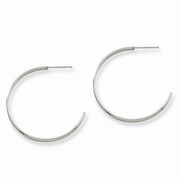 Stainle Steel 33mm Diameter J Hoop Post Earrings