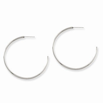 Stainle Steel 44mm Diameter J Hoop Post Earrings