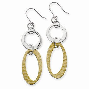Stainle Steel Yellow IP-plated Circles Link Earrings