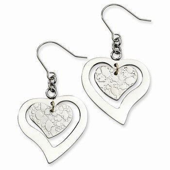 Stainle Steel Heart Dangle Earrings