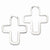 Stainle Steel Polished Cross Hoop Earrings