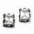 Stainle Steel Antiqued CZ Post Earrings