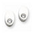 Stainle Steel CZ Polished Oval Post Earrings