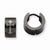 Stainle Steel Black IP-plated Round Hinged Hoop w/ Cross Earrings
