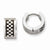Stainle Steel Checkerboard Pattern Hinged Hoop Earrings