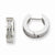 Stainle Steel CZ Polished Round Hinged Hoop Earrings