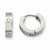 Stainle Steel CZ Brushed Hinged Hoop Earrings