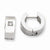 Stainle Steel CZ Polished Round Hinged Hoop Earrings