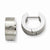 Stainle Steel CZ Brushed Polished Round Hinged Hoop Earrings