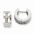 Stainle Steel CZ Cross Brushed Polished Hinged Hoop Earrings