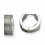 Stainle Steel CZ Stones Brushed Polished Hinged Hoop Earrings
