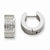 Stainle Steel CZ Brushed Polished Round Hinged Hoop Earrings