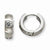 Stainle Steel Brushed Polished CZ Hinged Hoop Earrings