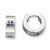 Stainle Steel Blue CZ Brushed Polished Hinged Hoop Earrings