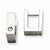 Stainle Steel CZ Brushed Polished Hinged Square Hoop Earrings