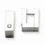 Stainle Steel CZ Brushed Polished Square Hinged Hoop Earrings
