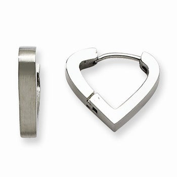 Stainle Steel Hinged Heart Hoop Earrings