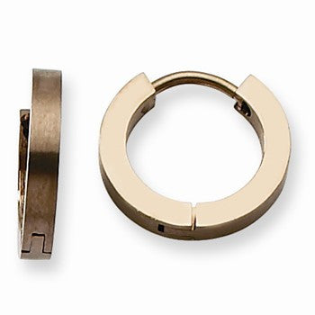 Stainle Steel Chocolate IP plated Hinged Hoop Earrings