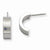 Stainle Steel Blue CZ Brushed Polished Half Hoop Post Earrings