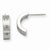 Stainle Steel CZ Brushed Polished Half Hoop Post Earrings