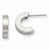 Stainle Steel Brushed Polished Half Hoop Post Earrings