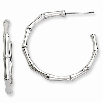 Stainle Steel Polished J Hoop Earrings
