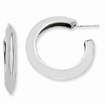 Stainle Steel Polished J Hoop Earrings
