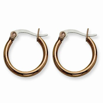 Stainle Steel Chocolate IP plated 19mm Hoop Earrings