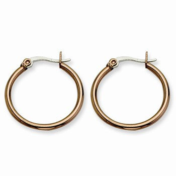 Stainle Steel Chocolate IP plated 26mm Hoop Earrings