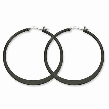 Stainle Steel Black IP plated 43mm Hoop Earrings