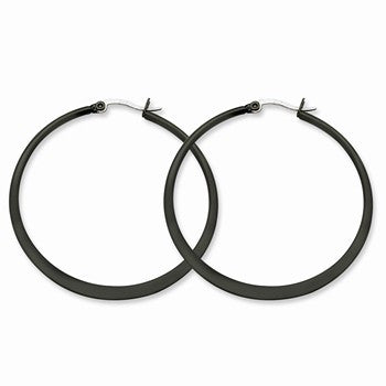 Stainle Steel Black IP plated 55mm Hoop Earrings