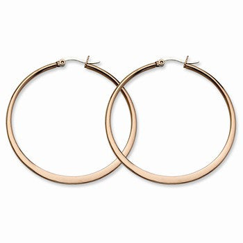 Stainle Steel Chocolate IP-plated 52mm Hoop Earrings