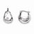 Stainle Steel Polished CZ Hoop Earrings
