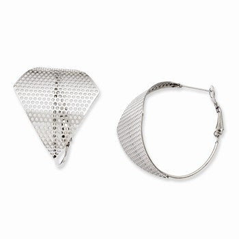 Stainle Steel Fancy Cut Out Hoop Earrings