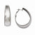 Stainle Steel Textured Edge 40mm Oval Hoop Earrings