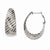 Stainle Steel 35mm Textured Oval Hoop Earrings