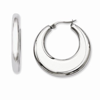 Stainle Steel 35mm Hollow Hoop Earrings