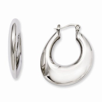 Stainle Steel Hollow Teardrop Hoop Earrings