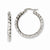 Stainle Steel Polished Textured Hoop Earrings