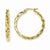 Stainle Steel Yellow IP-plated Textured Hoop Earrings
