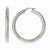Stainle Steel Half Textured Polished Hollow Hoop Earrings