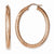 Stainle Steel Pink IP-plated Textured Hollow Oval Hoop Earrings