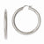 Stainle Steel Half Textured Polished 40mm Hollow Hoop Earrings