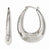 Stainle Steel Polished w/Textured Middle Hollow Oval Hoop Earrings