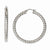 Stainle Steel Textured Polished Hollow 45mm Hoop Earrings
