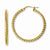 Stainle Steel Yellow IP-plated Textured Hollow Hoop Earrings