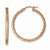 Stainle Steel Pink IP-plated Textured 30mm Hollow Hoop Earrings