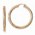 Stainle Steel Rose IP-plated Textured Hollow Hoop Earrings